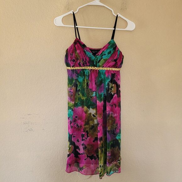 Ruby Rox Y2K Babydoll Mini Dress 3 Lined Multicolor Sleeveless Romantic Fairy - Picture 1 of 7